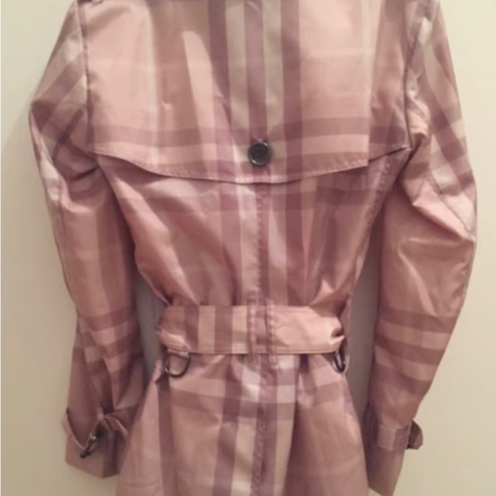 Burberry Trench coat polyester pink tartan